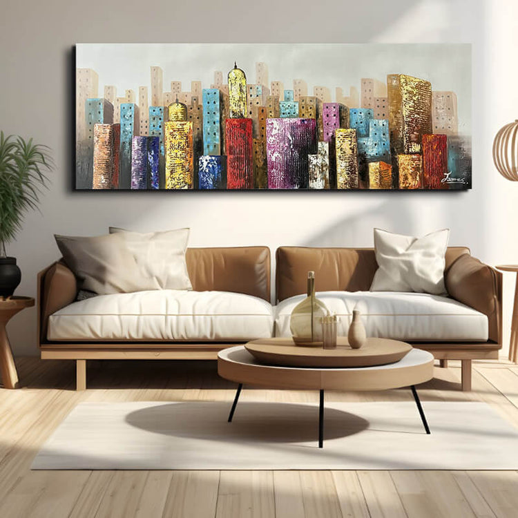 Schilderij - Rooftop 160x60 (Olieverf)