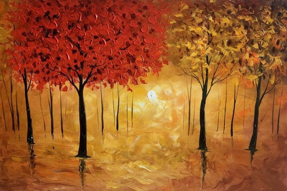 Schilderij - Golden Forest 120x80 (Olieverf)