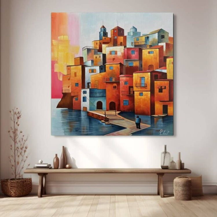 Schilderij - Island 120x120 (Olieverf)