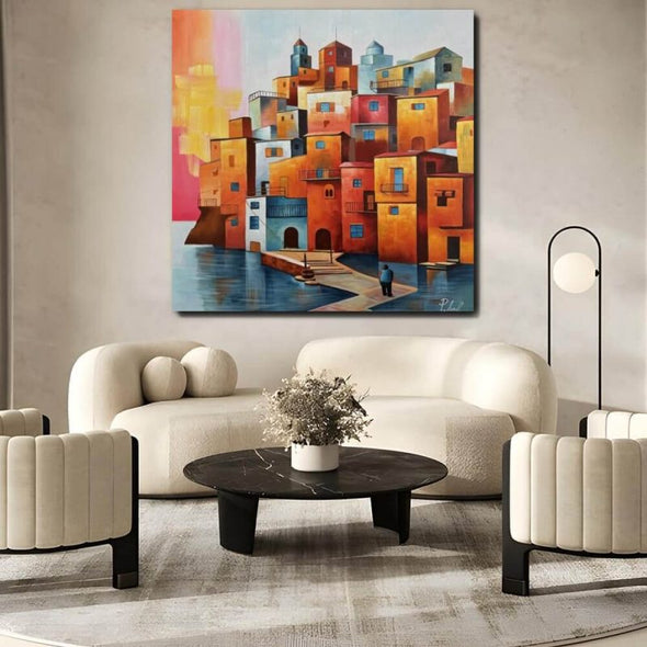 Schilderij - Island 120x120 (Olieverf)