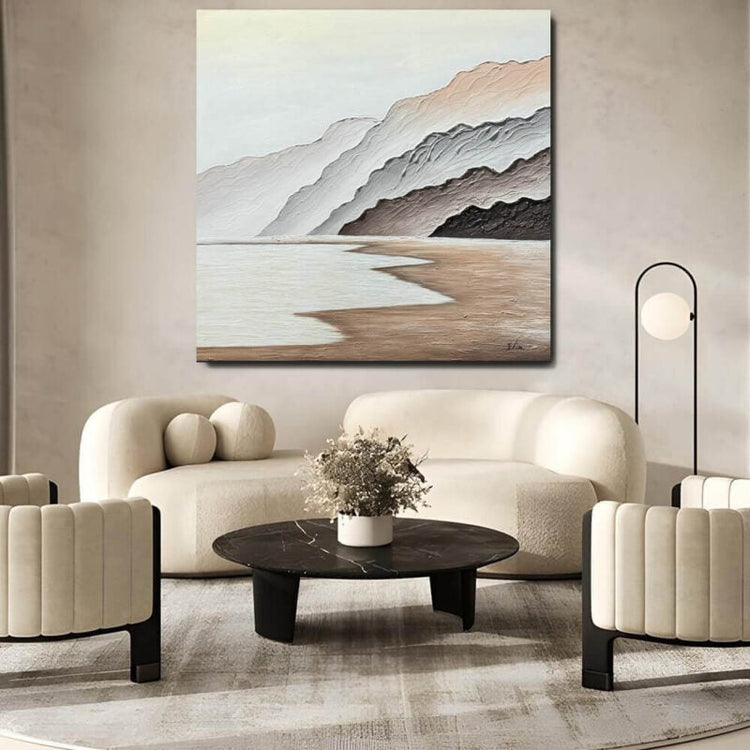 Schilderij - Horizon 120x120 (Olieverf)
