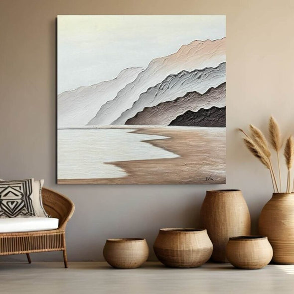 Schilderij - Horizon 120x120 (Olieverf)