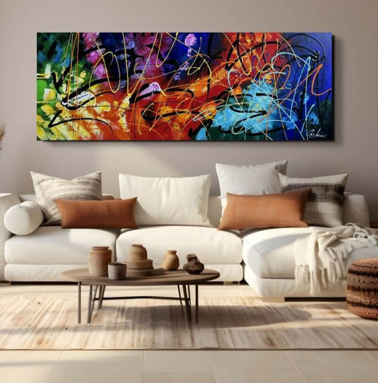 Schilderij - Bring it on 160x60 (Olieverf)