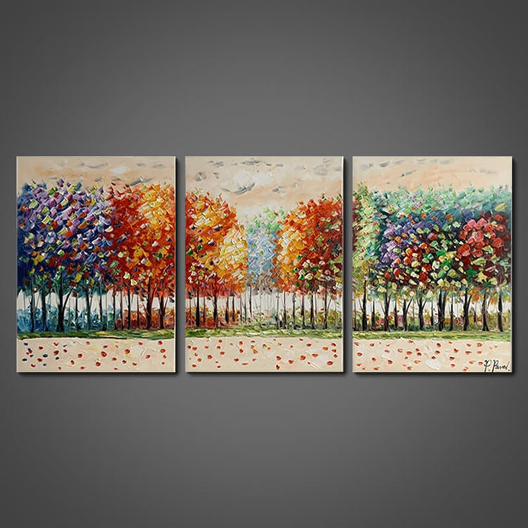Schilderij - Calming Trees 180x80 (Olieverf)