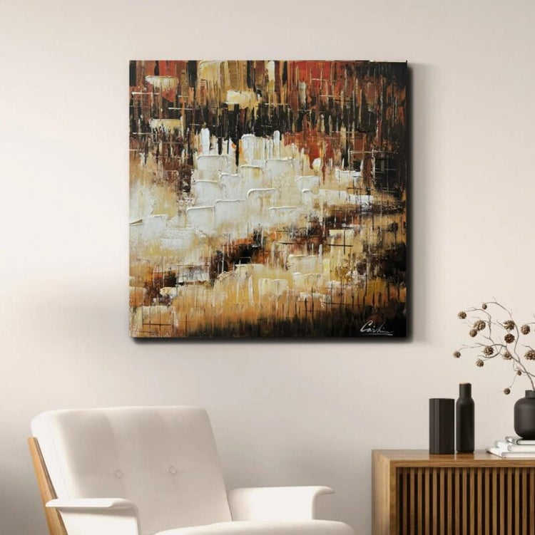 Schilderij - Emotions 90x90 (Olieverf)