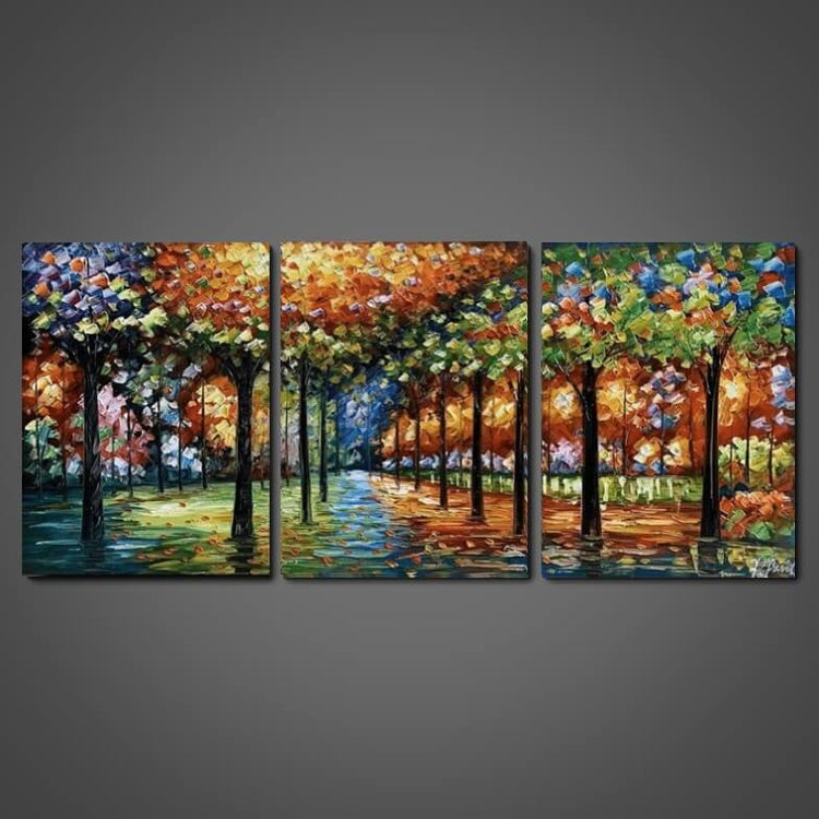 Schilderij - Glittering Trees 180x80 (Olieverf)