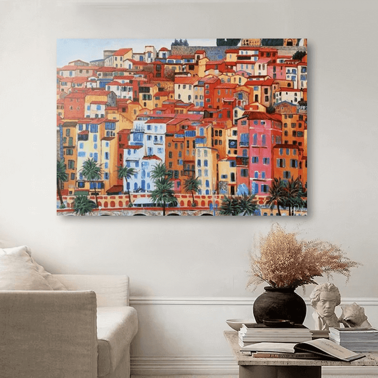 Schilderij - City of Palms 120x80 (Olieverf)