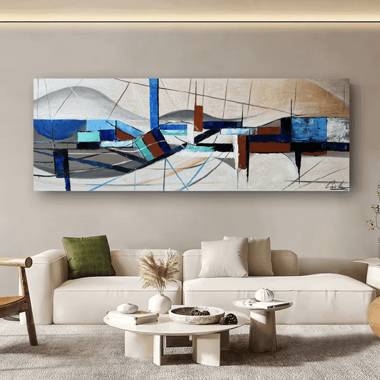 Schilderij - Boxes 160x60 (Olieverf)