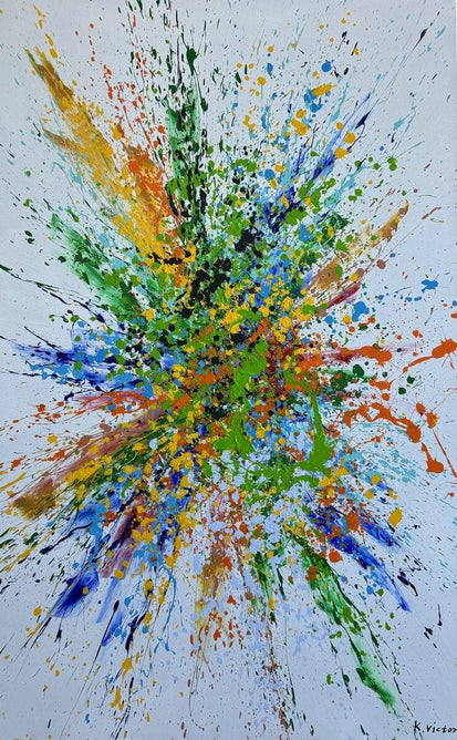 Schilderij - Implosion 160x100 (Olieverf)