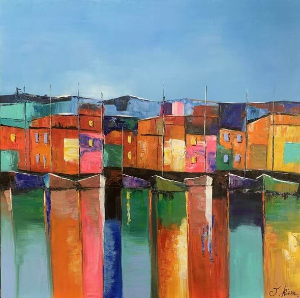 Schilderij - Silent Night 120x120 (Olieverf)