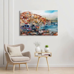 Schilderij The Houses On The Hill (Canvas)