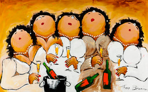 Dikke dames Schilderij Altijd wat te Vieren (Giclée)