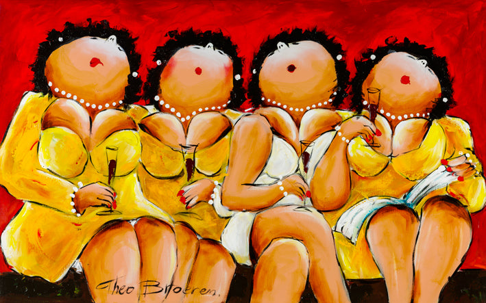 Dikke dames Schilderij Best friends forever (Giclée)