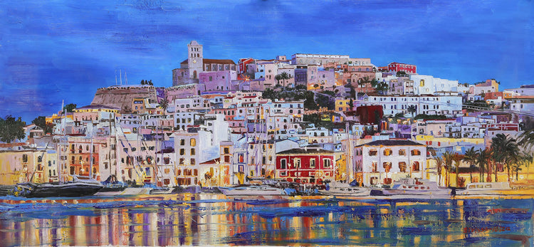 Olieverf schilderij Ibiza 115 x 70 cm