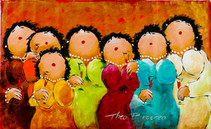 Dikke dames Schilderij Colorful Life