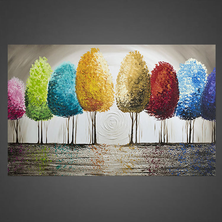 Olieverf schilderij Colorful Tree 110 x 70 cm