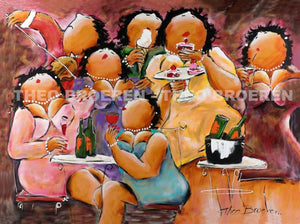 Dikke dames Schilderij Diverse Versnaperingen (Giclée)