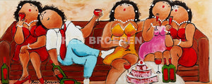 Dikke dames Schilderij Lounge (Giclée)