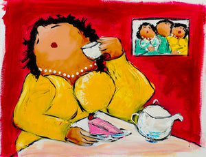 Dikke dames Momentje voor jezelf (Giclée)