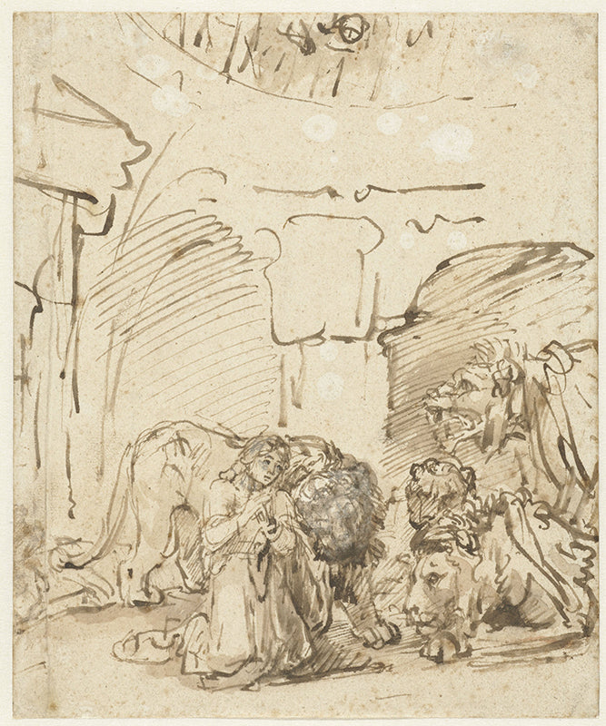 Schilderij Daniel in de leeuwenkuil