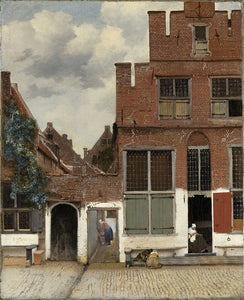 Schilderij Gezicht op huizen in Delft