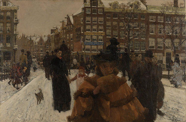 Schilderij De Singelbrug bij de Paleisstraat in Amsterdam