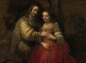 Schilderij Portret van een paar als Isaak en Rebekka, bekend als De Joodse bruid