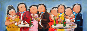 Dikke dames Schilderij Samen feest (Giclée)