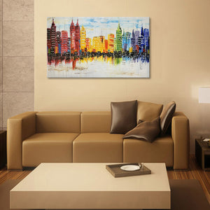 Olieverf schilderij Skyline 120 x 70 cm