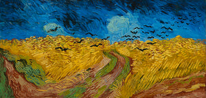 Schilderij Korenveld met kraaien