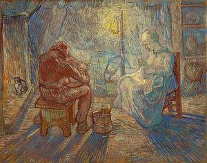 Schilderij Avond (naar Millet)
