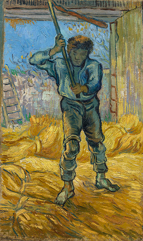 Schilderij De dorser (naar Millet)