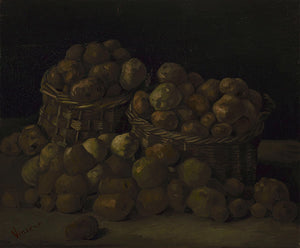 Schilderij Manden met aardappels