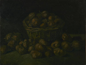 Schilderij Mand met aardappels