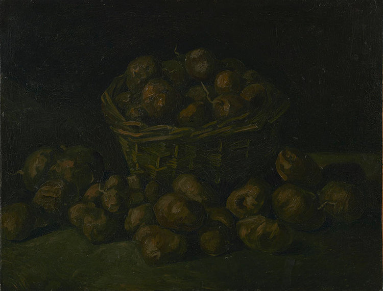 Schilderij Mand met aardappels
