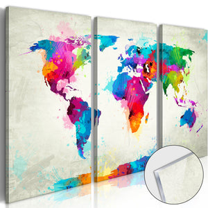 Plexiglas schilderij - World Map: An Explosion of Colours