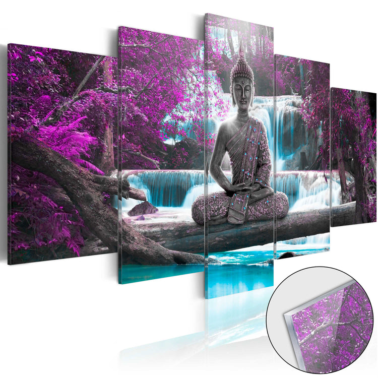 Plexiglas schilderij - Waterfall and Buddha