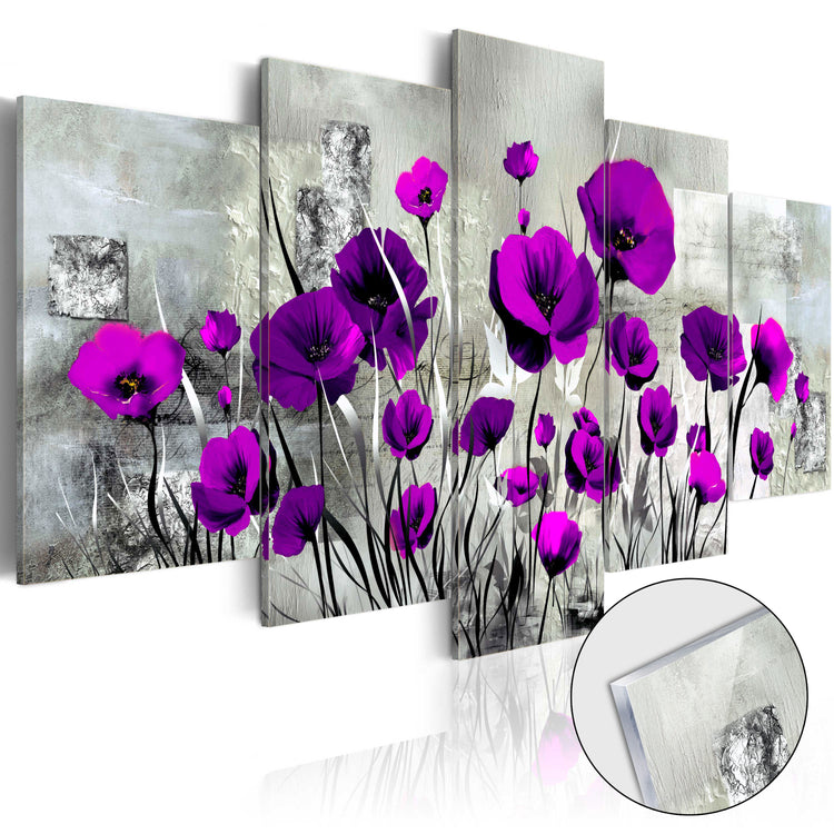 Plexiglas schilderij - Meadow: Purple Poppies