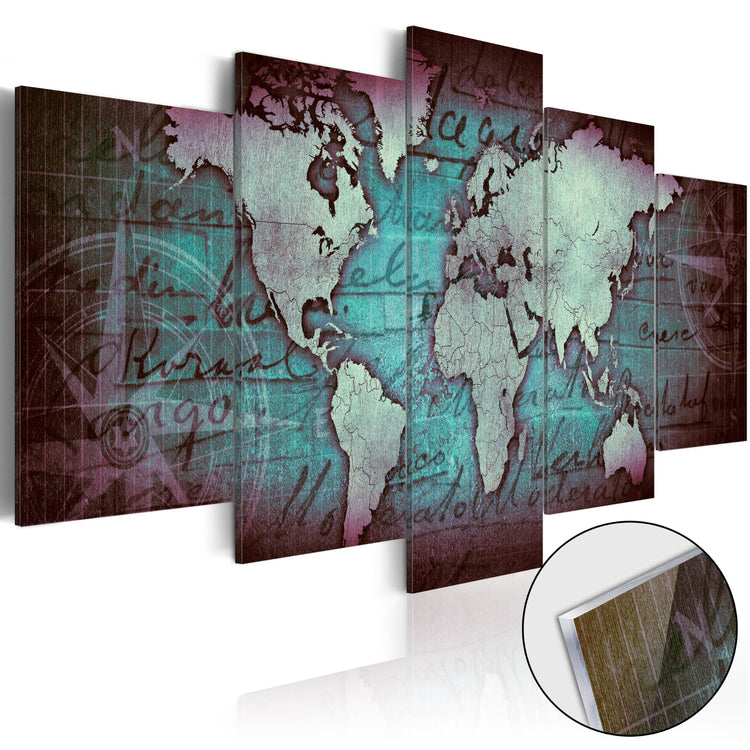 Plexiglas schilderij - Acrylic prints - Bronze map II