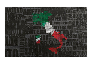 Fotobehang - Text map of Italy