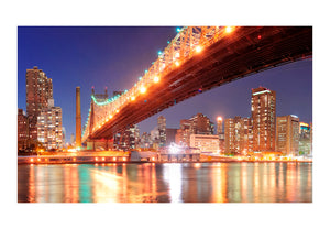 Fotobehang - Fiery Brooklyn Bridge