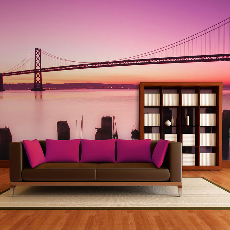 Fotobehang - Baai van San Francisco in violet, Californië