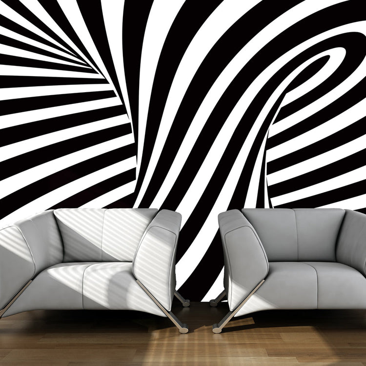 Fotobehang - Op Art: zwart en wit
