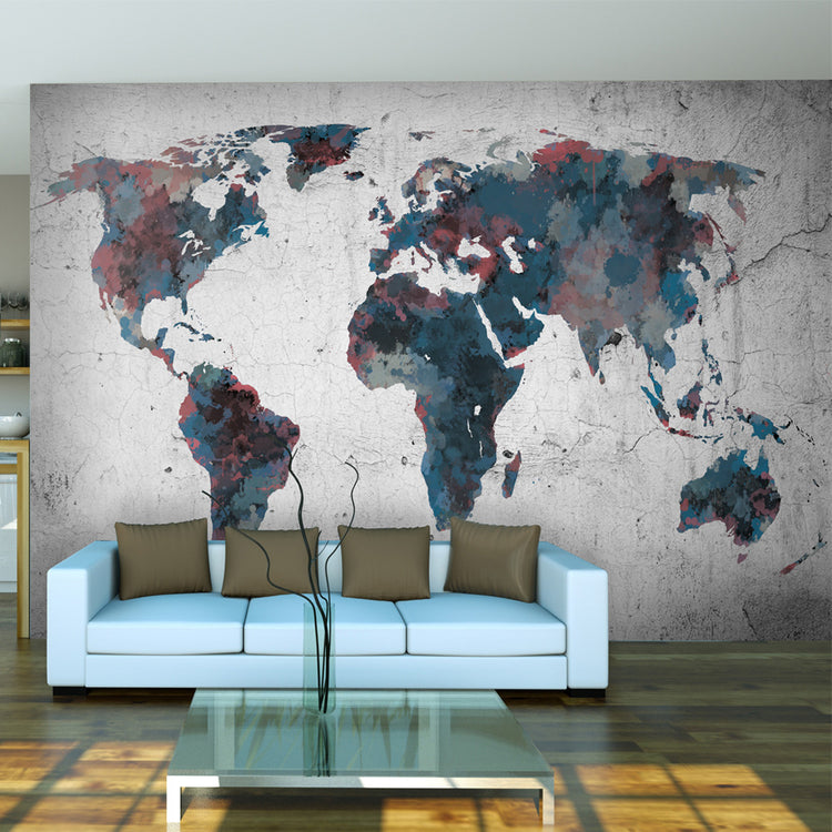 Fotobehang - World map on the wall