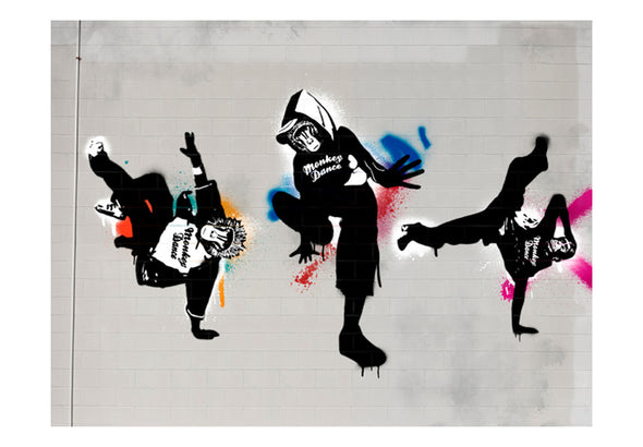 Fotobehang - Monkey dance - street art
