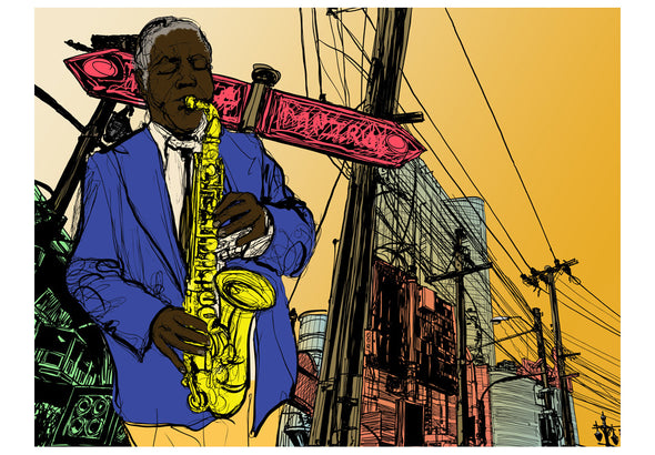 Fotobehang - Saxophonist in New York