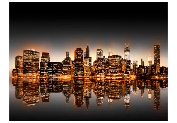 Fotobehang - New York en goud