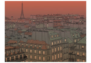 Fotobehang - Afterglow over Parijs