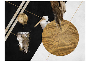 Fotobehang - Abstractie met pelikaan