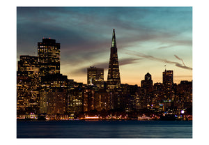 Fotobehang - San Francisco skyline bij zonsondergang